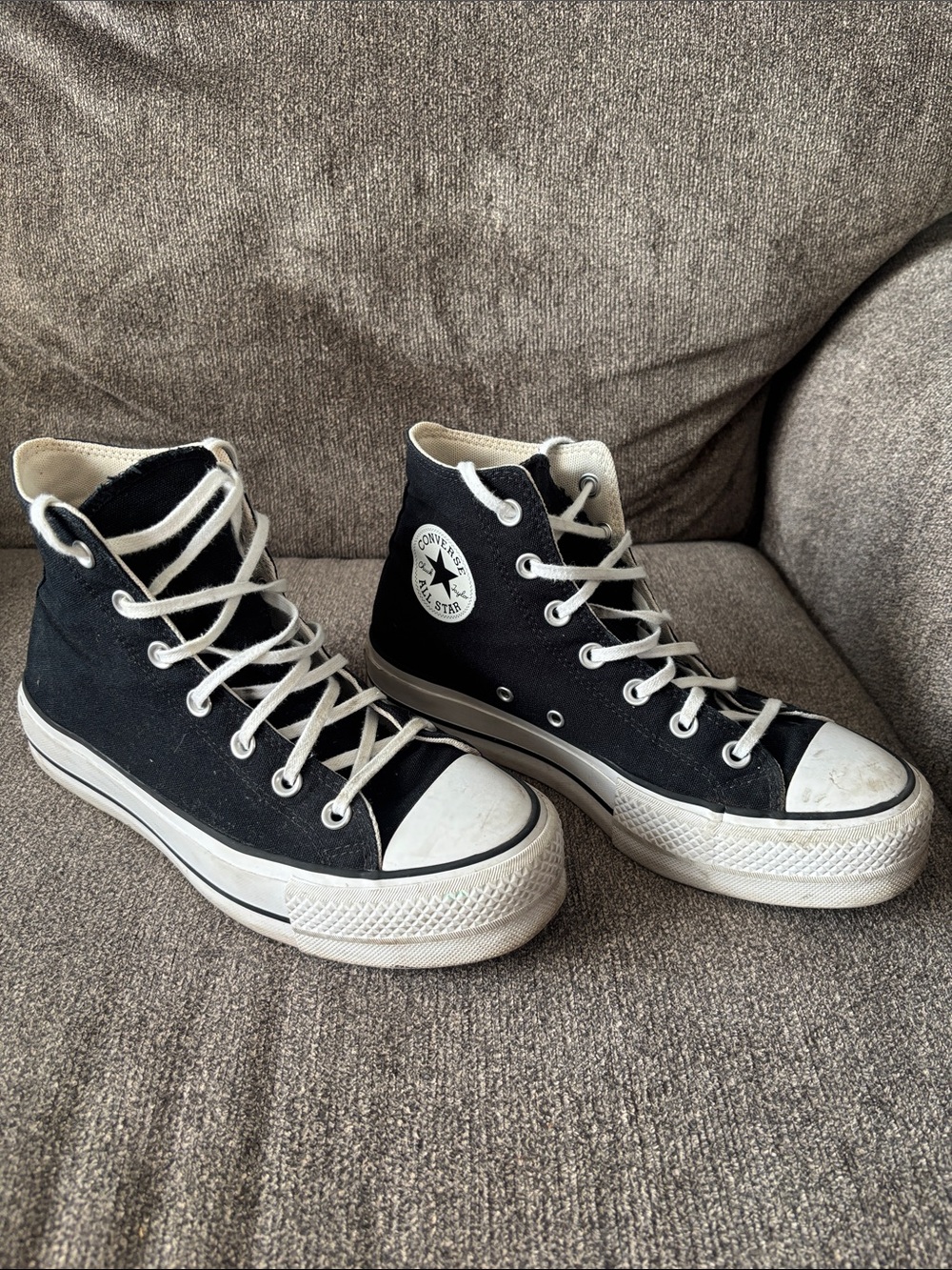 Converse Black & White High-Top Platform Sneakers